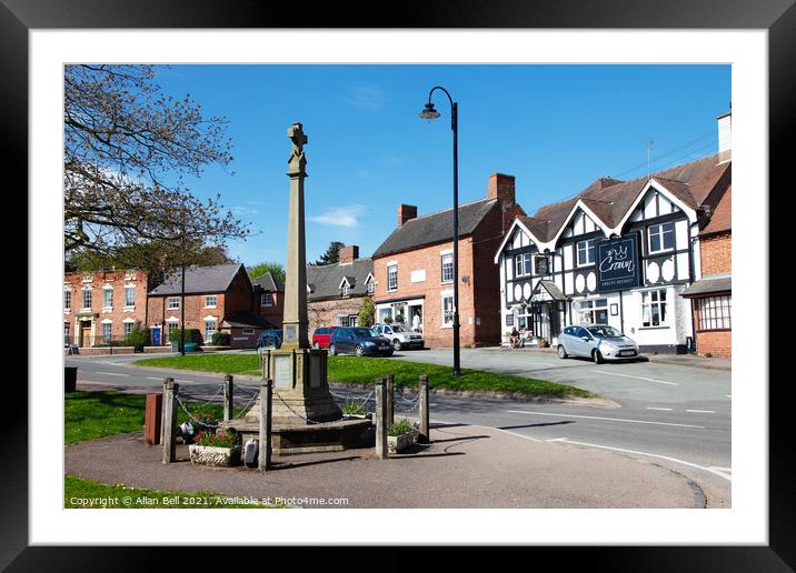 War memorial Abbots Bromley green Framed Mounted Print by Allan Bell