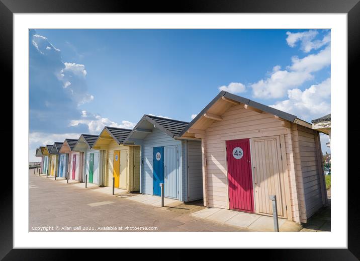 Beach Huts Mablethorpe Promenade Lincolnshire Framed Mounted Print by Allan Bell
