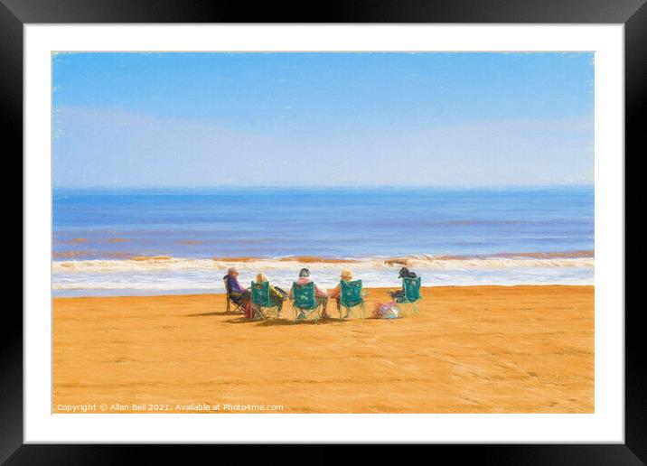 Family At The Seaside Framed Mounted Print by Allan Bell
