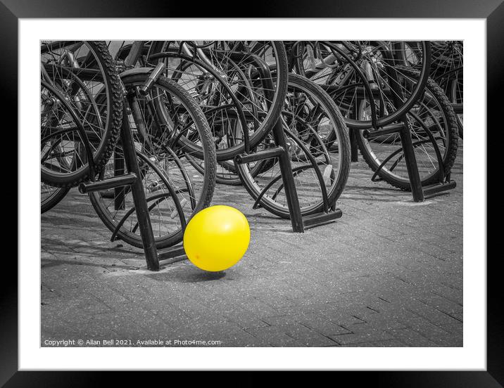 The Yellow Balloon Framed Mounted Print by Allan Bell