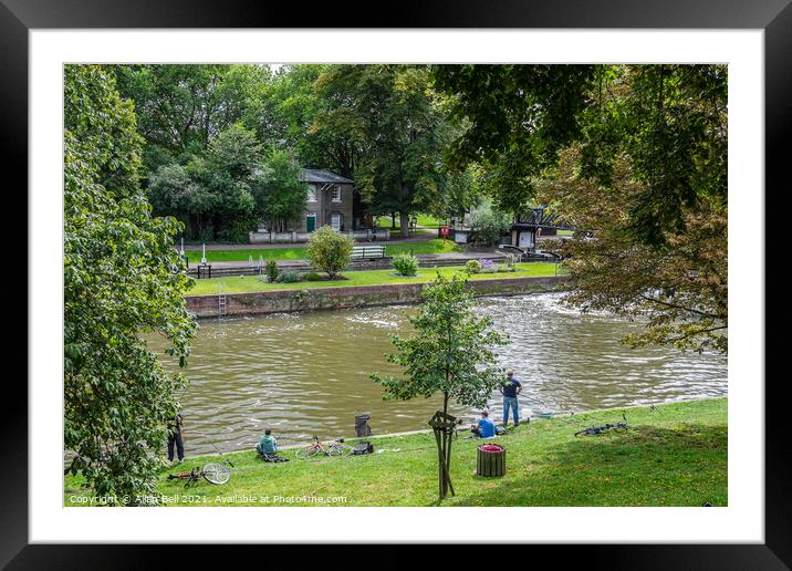 River Cam Jesus Green Framed Mounted Print by Allan Bell