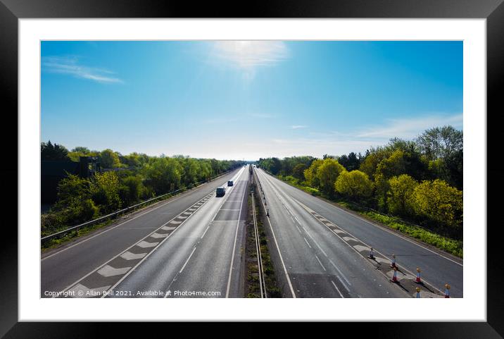 Quiet day A14 Looking East Framed Mounted Print by Allan Bell