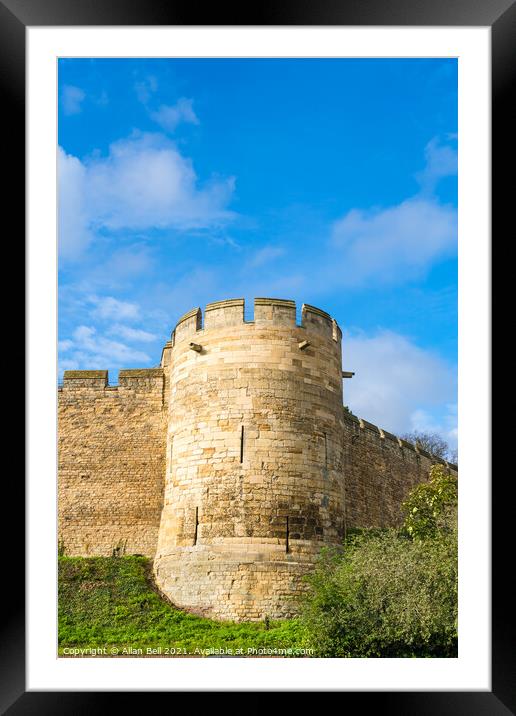 Lincoln Castle Corner Tower and Walls Framed Mounted Print by Allan Bell