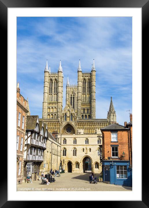 Lincoln Cathedral and Exchequer Gate Framed Mounted Print by Allan Bell