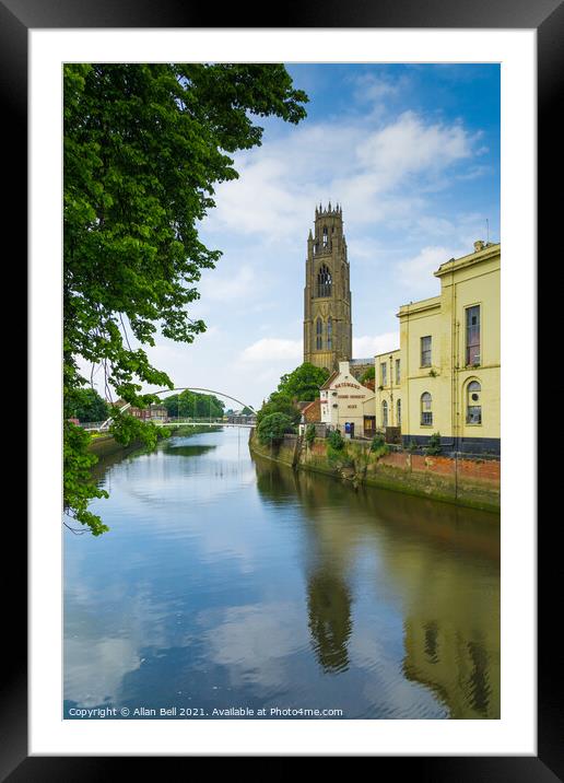 Boston Stump and River Witham Framed Mounted Print by Allan Bell