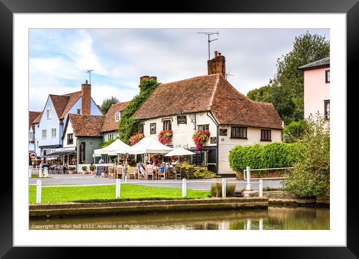 Fox Inn and antiques tea room Finchingfield Framed Mounted Print by Allan Bell