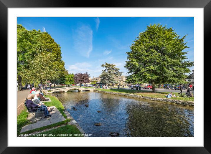 River Windrush Bourton-on-the-Water. Framed Mounted Print by Allan Bell