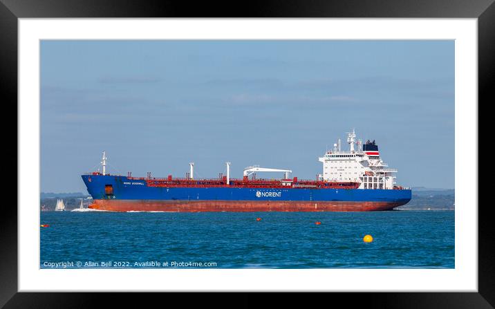 Tanker Nord Goodwill on Solent Framed Mounted Print by Allan Bell