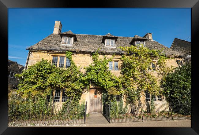 Vine House Bourton-on-the-Water. Framed Print by Allan Bell