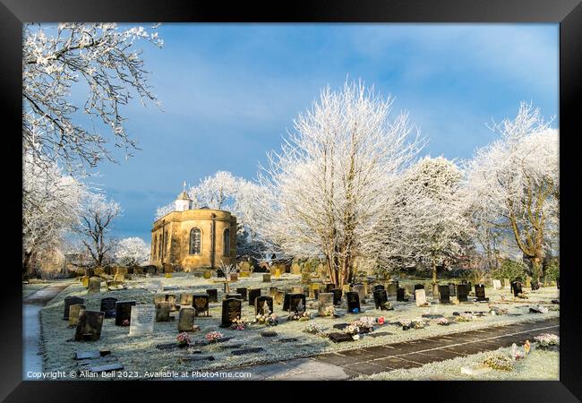 Heavy frost in St Peter and St Paul churchyard Framed Print by Allan Bell