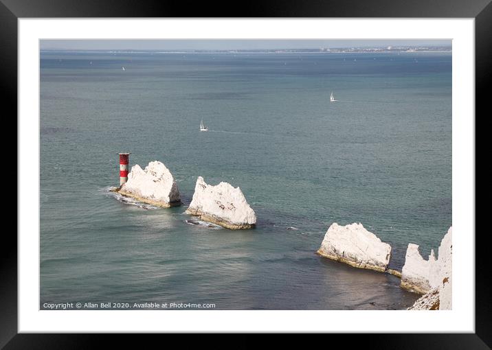 Needles Lighthouse Isle of Wight Framed Mounted Print by Allan Bell