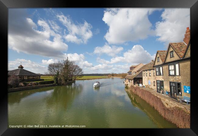 River Cruiser on Great Ouse St Ives Framed Print by Allan Bell
