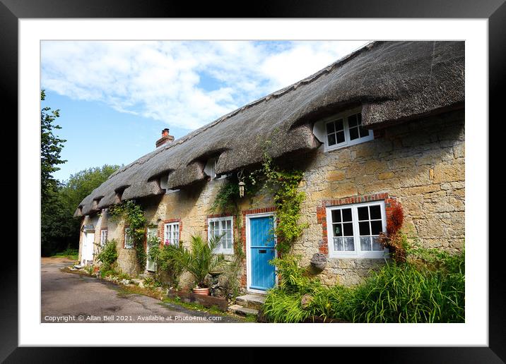 Thatched Cottages Winkle Street Isle Of Wight Framed Mounted Print by Allan Bell