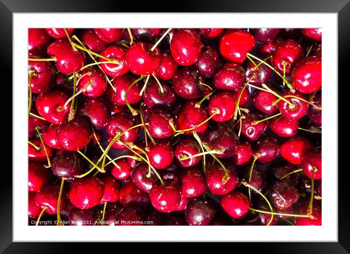 Red Cherries Framed Mounted Print by Allan Bell