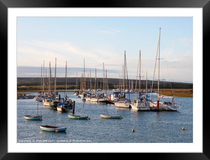 Yachts River Yar Estuary Framed Mounted Print by Allan Bell