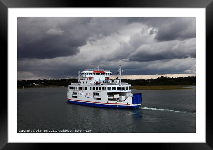 Wight Sun Ferry Under Stormy Skies Framed Mounted Print by Allan Bell