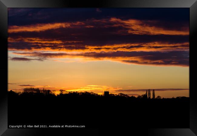 Sunset over Lincolnshire Framed Print by Allan Bell
