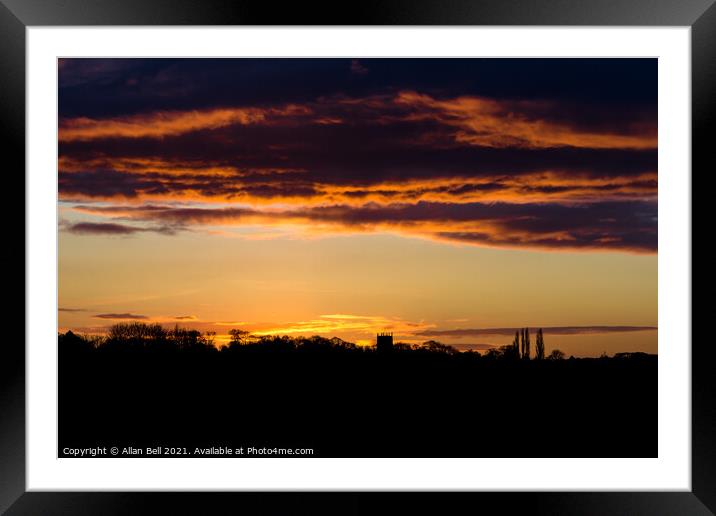 Sunset over Lincolnshire Framed Mounted Print by Allan Bell