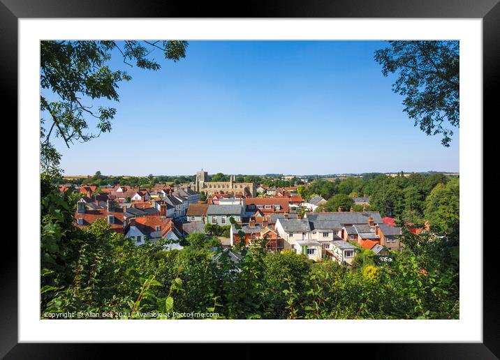 Clare Town from Castle Mound Framed Mounted Print by Allan Bell