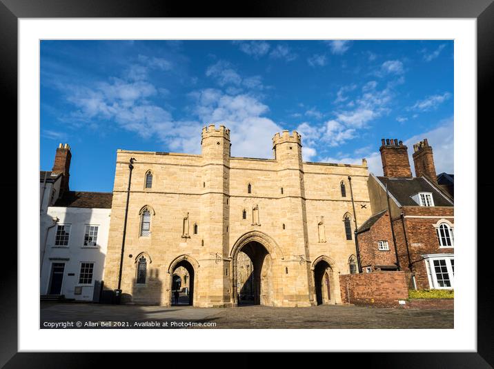 Exchequer Gate from Minster Yard Lincoln Framed Mounted Print by Allan Bell