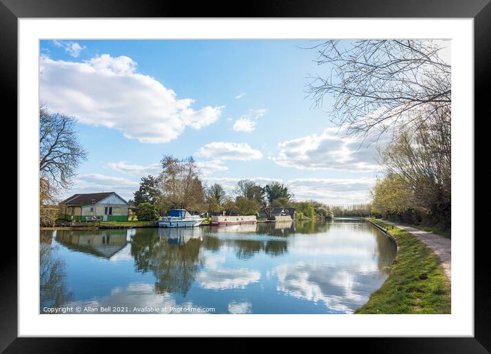 Reflections in the River Cam Framed Mounted Print by Allan Bell