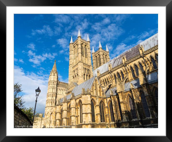 Lincoln Cathedral West Towers from South Side Framed Mounted Print by Allan Bell