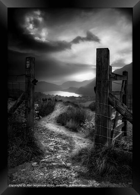 Twilight Gate at Llyn Gwynant Framed Print by Alan Jenkinson