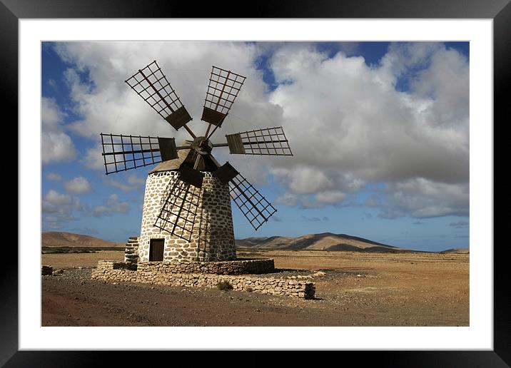 Tefia windmill : Fuerteventura  Framed Mounted Print by colin hollywood
