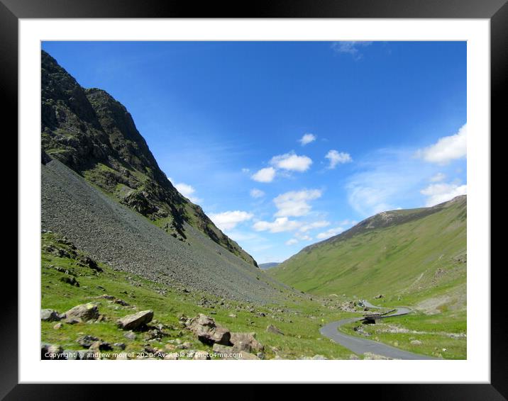 Sunny day, Buttermere, Lake District uk Framed Mounted Print by andrew morrell