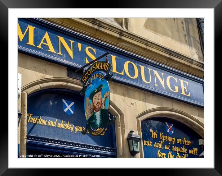 Scotsman's Lounge Framed Mounted Print by Jeff Whyte