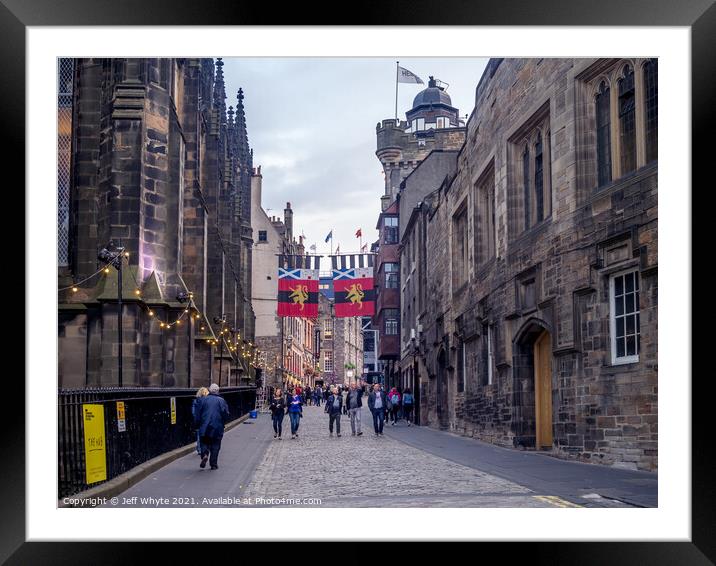 Looking down the Royal Mile  Framed Mounted Print by Jeff Whyte