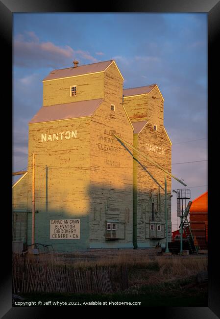 Elevator row in Nanton Framed Print by Jeff Whyte