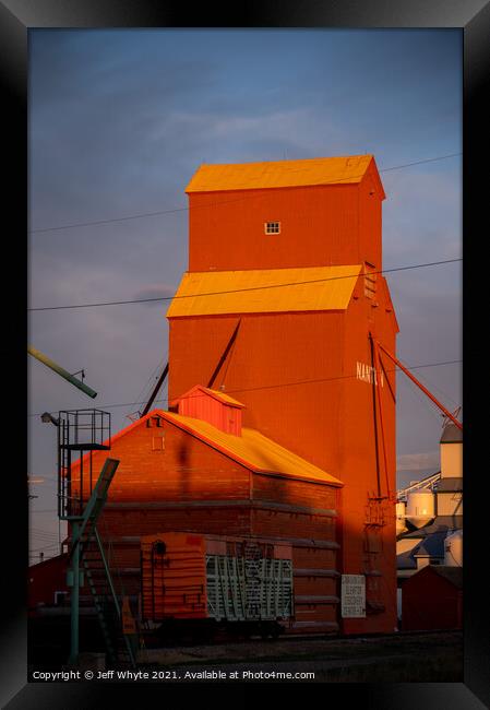 Elevator row in Nanton Framed Print by Jeff Whyte