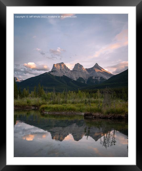 Three Sisters mountain in Kananaskis Country Framed Mounted Print by Jeff Whyte