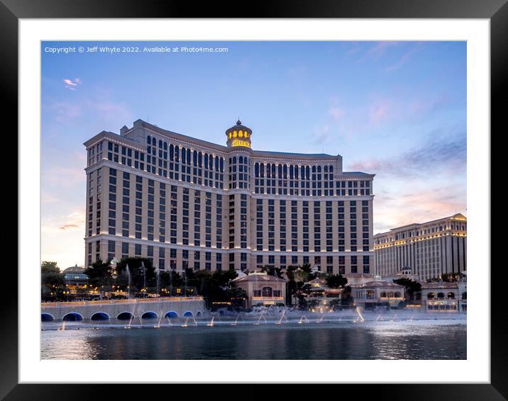 Fountains of Bellagio Resort and Casino Framed Mounted Print by Jeff Whyte