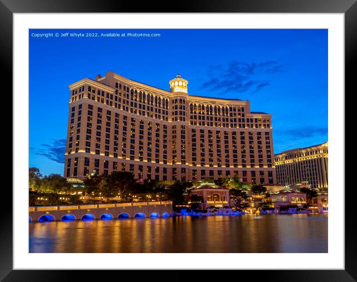 Bellagio Resort and Casino  Framed Mounted Print by Jeff Whyte