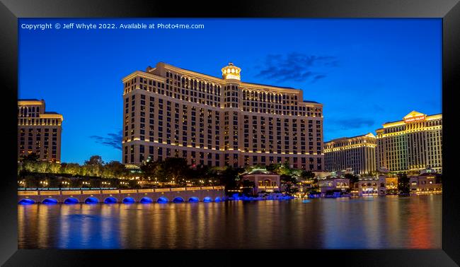 Bellagio Resort and Casino  Framed Print by Jeff Whyte