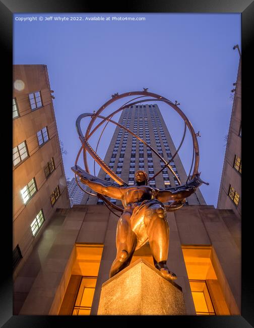 Atlas statue at Rockefeller Framed Print by Jeff Whyte