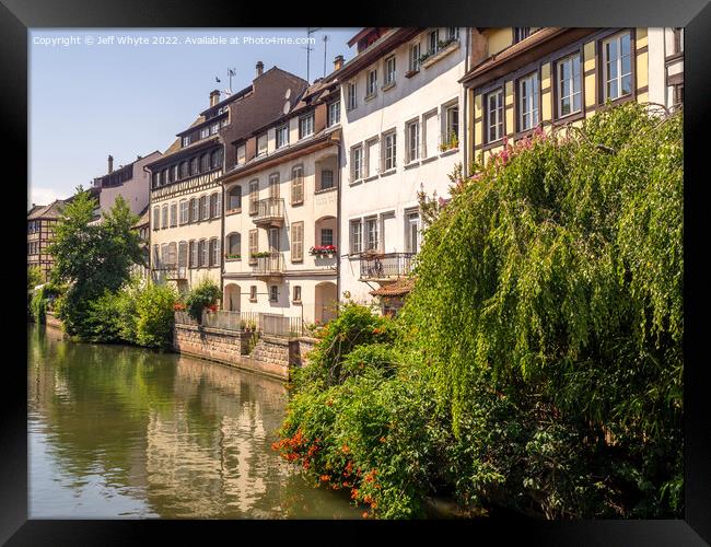 Along the Ill River in Petite France Framed Print by Jeff Whyte