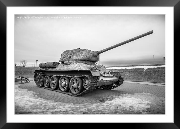 Soviet T-34 Framed Mounted Print by Jeff Whyte
