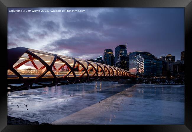 Peace Bridge in Winter Framed Print by Jeff Whyte