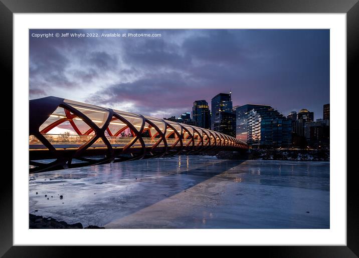 Peace Bridge in Winter Framed Mounted Print by Jeff Whyte