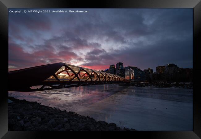 Peace Bridge at sunrise Framed Print by Jeff Whyte