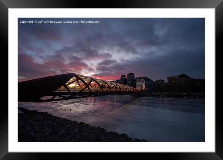 Peace Bridge at sunrise Framed Mounted Print by Jeff Whyte