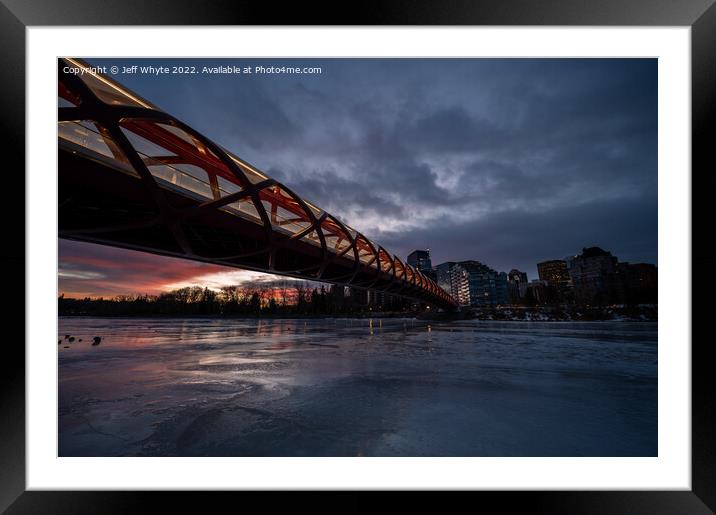 Peace Bridge on cold morning Framed Mounted Print by Jeff Whyte