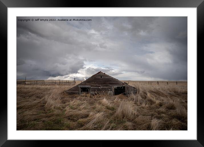 Abandoned farm buildings Framed Mounted Print by Jeff Whyte