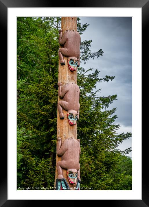 Tlinget totem poles, Saxman Framed Mounted Print by Jeff Whyte