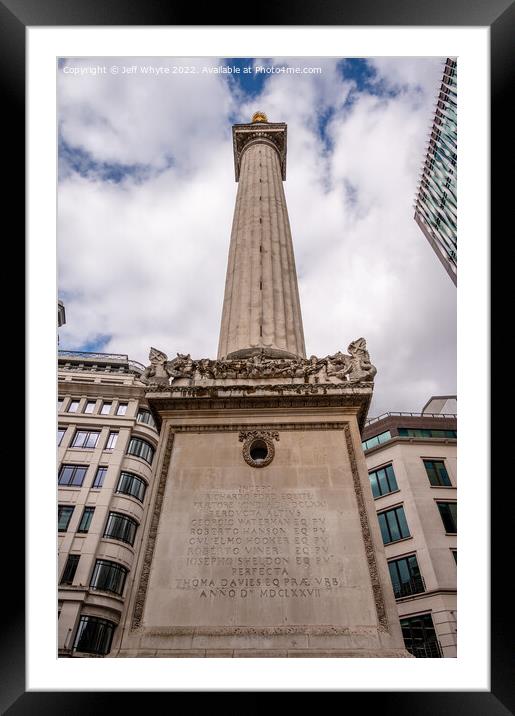 Monument to the Great Fire of London Framed Mounted Print by Jeff Whyte