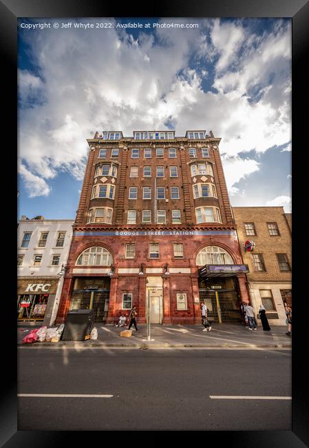 Exterior of Goodge Street underground station Framed Print by Jeff Whyte