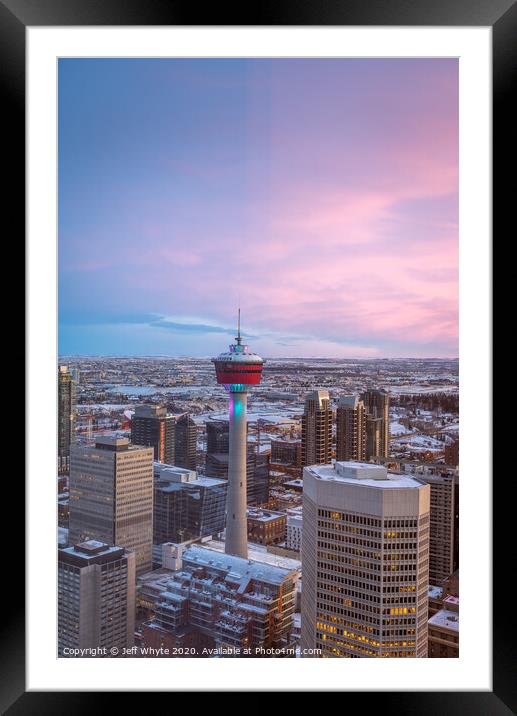 Calgary Tower Framed Mounted Print by Jeff Whyte